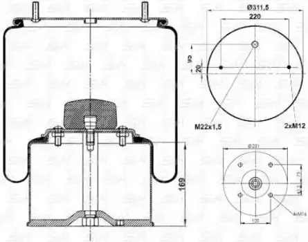 Пневмоподушка S&K SK72501K01