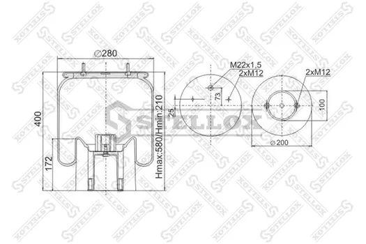 Пневмоподушка STELLOX 90-41572-SX