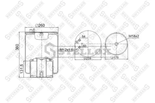 Пневмоподушка STELLOX 90-48821-SX