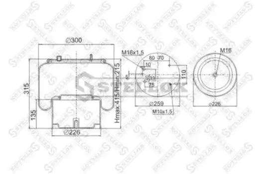 Пневмоподушка STELLOX 90-08363-SX