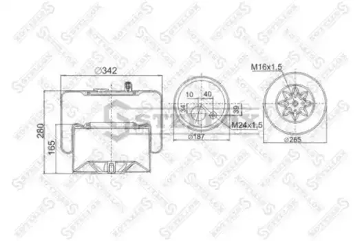 Пневмоподушка STELLOX 90-41833-SX