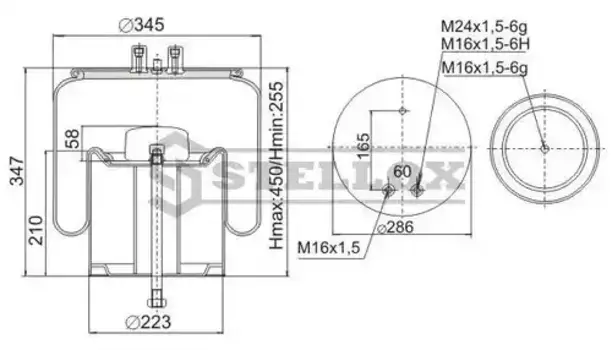 Пневмоподушка STELLOX 90-49111-SX