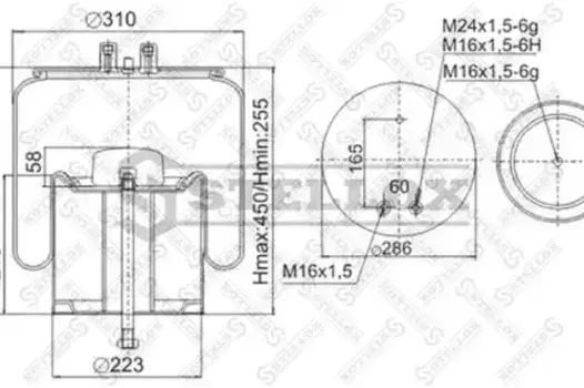 Пневмоподушка STELLOX 90-49121-SX