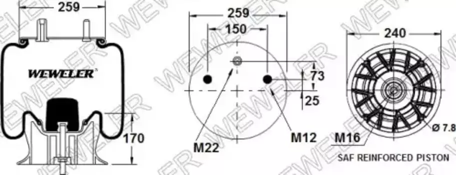 Пневмоподушка WEWELER YP207719W