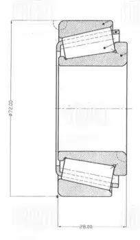 Подшипник ступицы для а/м Mercedes Atego 2/Renault Midliner перед. наруж. (ролик.конич.) (33207JR) ( CS 1713 TRIALLI