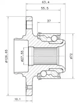 подшипник ступицы передней! в сборе со ступицей\ Skoda Fabia 06> без ABS MGB40899R02 SNR