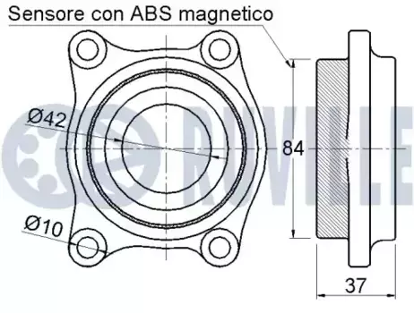 подшипник ступицы передний!\ Alfa Romeo 147 3.2GTA/156/166 all 98> ABS 221637 RUVILLE