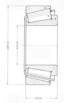 подшипник ступицы передний! наружный 40x80x32\ MB Atego 98>, DAF CF85 01> CS 1722 TRIALLI