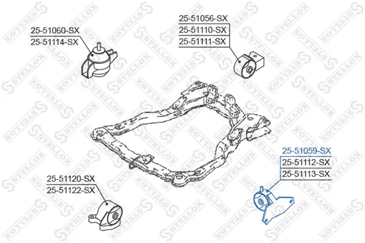 Подушка крепления двигателя STELLOX 25-51059-SX