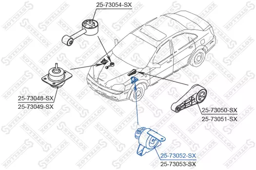 Подушка крепления двигателя STELLOX 25-73052-SX