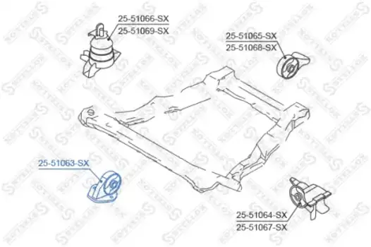 подушка ДВС передняя!\ Hyundai Santa Fe 00>