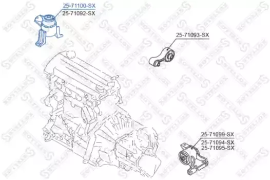 Подушка крепления двигателя STELLOX 25-71100-SX