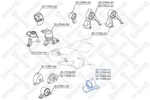 Подушка крепления двигателя STELLOX 25-17549-SX