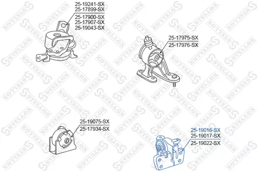 Подушка крепления двигателя STELLOX 25-19016-SX