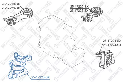Подушка крепления двигателя STELLOX 25-17220-SX