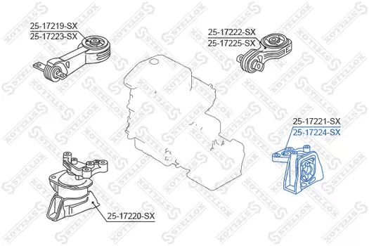 Подушка крепления двигателя STELLOX 25-17224-SX