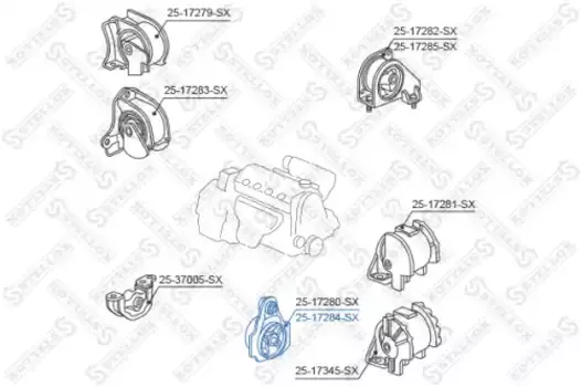 Подушка крепления двигателя STELLOX 25-17284-SX