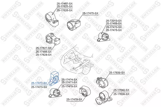 Подушка крепления двигателя STELLOX 25-17472-SX