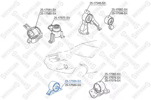 Подушка крепления двигателя STELLOX 25-17584-SX