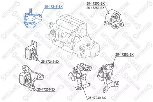 Подушка крепления двигателя STELLOX 25-17247-SX