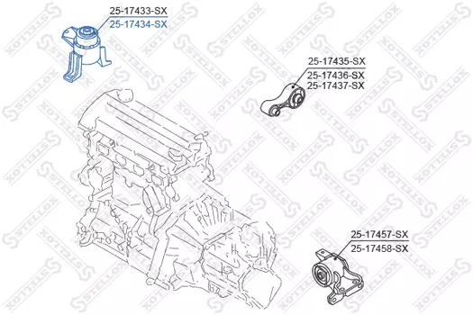 Подушка крепления двигателя STELLOX 25-17434-SX