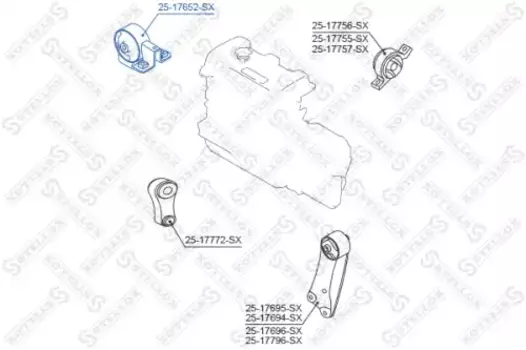 Подушка крепления двигателя STELLOX 25-17652-SX