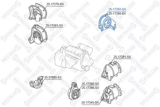 Подушка крепления двигателя STELLOX 25-17282-SX