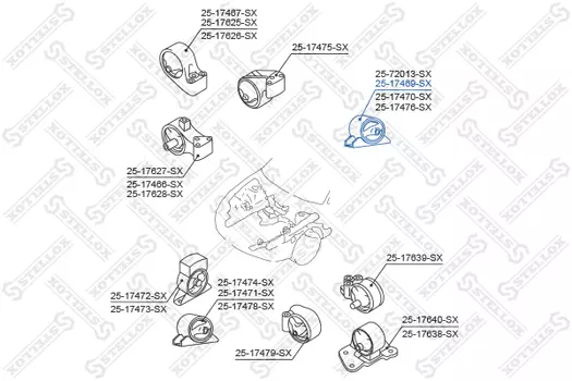 Подушка крепления двигателя STELLOX 25-17469-SX