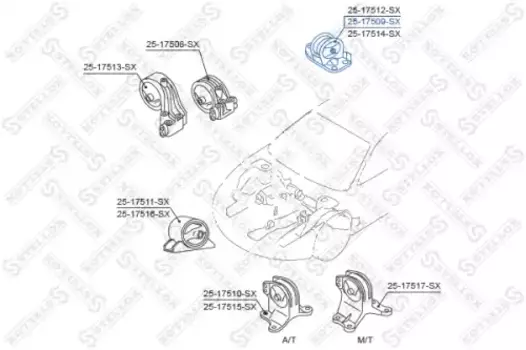 Подушка крепления двигателя STELLOX 25-17509-SX