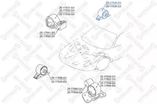 Подушка крепления двигателя STELLOX 25-17534-SX