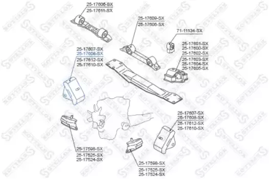 Подушка крепления двигателя STELLOX 25-17608-SX