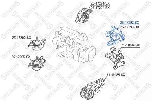 Подушка крепления КПП STELLOX 25-17292-SX
