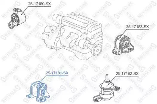 Подушка крепления двигателя STELLOX 25-17181-SX