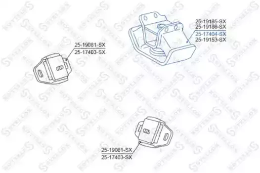 Подушка крепления двигателя STELLOX 25-17404-SX