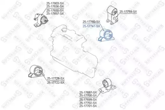 Подушка крепления двигателя STELLOX 25-17747-SX