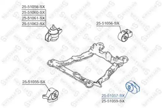 Подушка крепления двигателя STELLOX 25-51057-SX