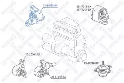 Подушка крепления двигателя STELLOX 71-11080-SX