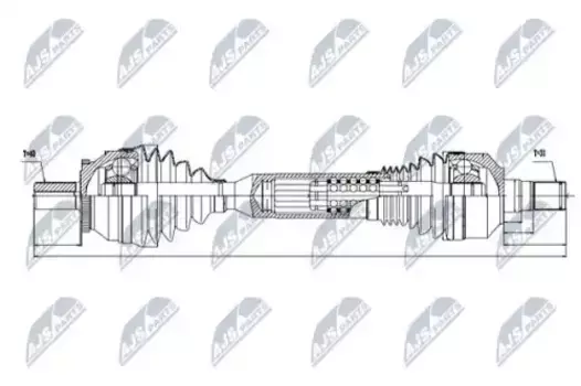 полуось левая!\ Volvo XC90 D3/D5 02-14/3.2V6 02-14 NPW-VV-063 NTY