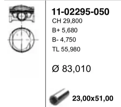 поршень! +0.50\ VW Passat B6 1.8 TSi CDAA 06> 11-02295-050 YENMAK