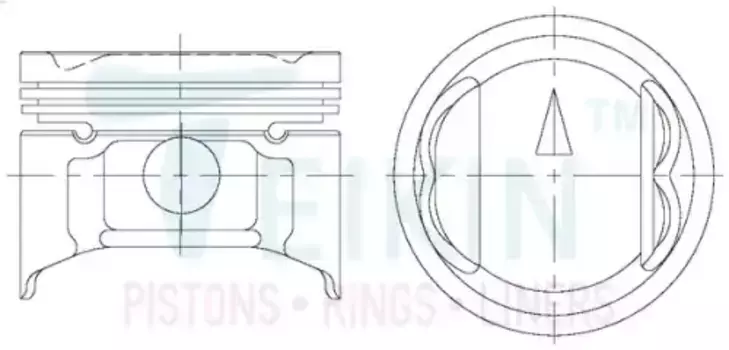 Поршень без колец Mitsubishi G15B d75.5+1.00 (MD074715) Teikin 43187100