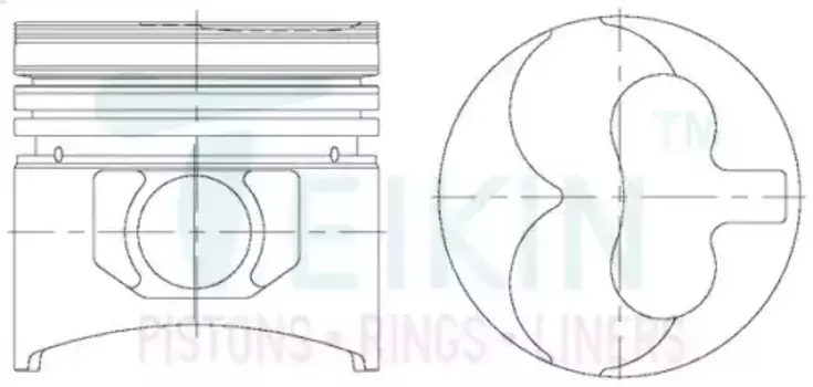 Поршень без колец Nissan SD33T d83.0+0.50 ALFIN (12010-C8701/12010-C8602) Teikin 44603A 0.50
