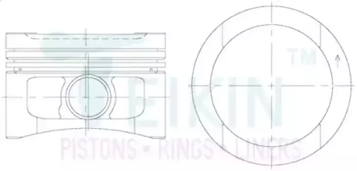 Поршень без колец VW ADP/AEK d81.0 STD (050 107 065 E)Teikin 48606STD