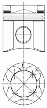 поршень !d128 4V 4x3x4 кам d80-22.8\MAN.314/364/414.TG310/360/410 D2866LF23-28 EURO-3 98- 94 850 600 KS