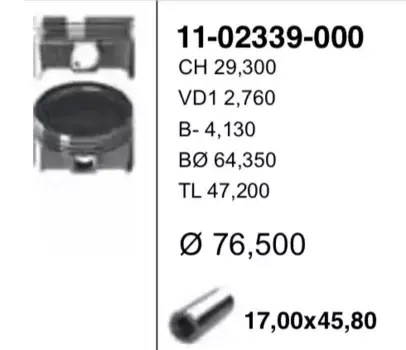 поршень! d76.50 STD\ VW Polo 1.6SRE CFNA 10> 11-02339-000 YENMAK