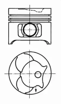 поршень ! \ MB W461/MB100 2.3D-2.9D OM601/OM602 88> d89x2,5x2x3 std 91 372 600 KS