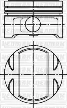 поршень в сборе! поршень+кольца d81.6 STD\ Opel Vectra/Omega/Calibra 2.5i 94-00 31-04218-000 YENMAK