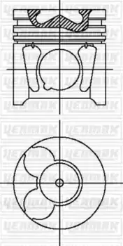 поршень в сборе! поршень+кольца d85 STD\ Peugeot Tepee, Citroen Jumpy 2.0HDI 07> 31-04497-000 YENMAK