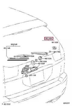 поводок заднего стеклоочистителя!\ Lexus RX 300/330/350/400H 03-08, Toyota Corolla 12> 8524148040 TOYOTA / LEXUS