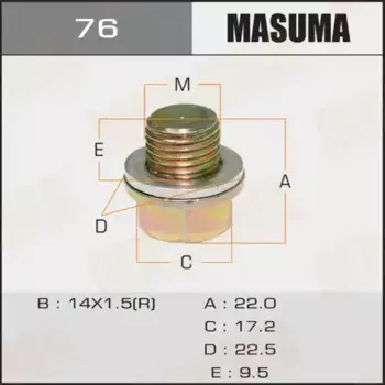 пробка поддона! с шайбой\ Mitsubishi 76 MASUMA