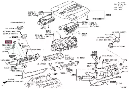 прокладка свечного колодца!\ Toyota Century 5.0D 18>/Majesta 4.6D 09-13 11193-38020 TOYOTA / LEXUS